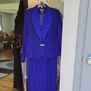 Elegant Royal Blue Women's Suit Dress